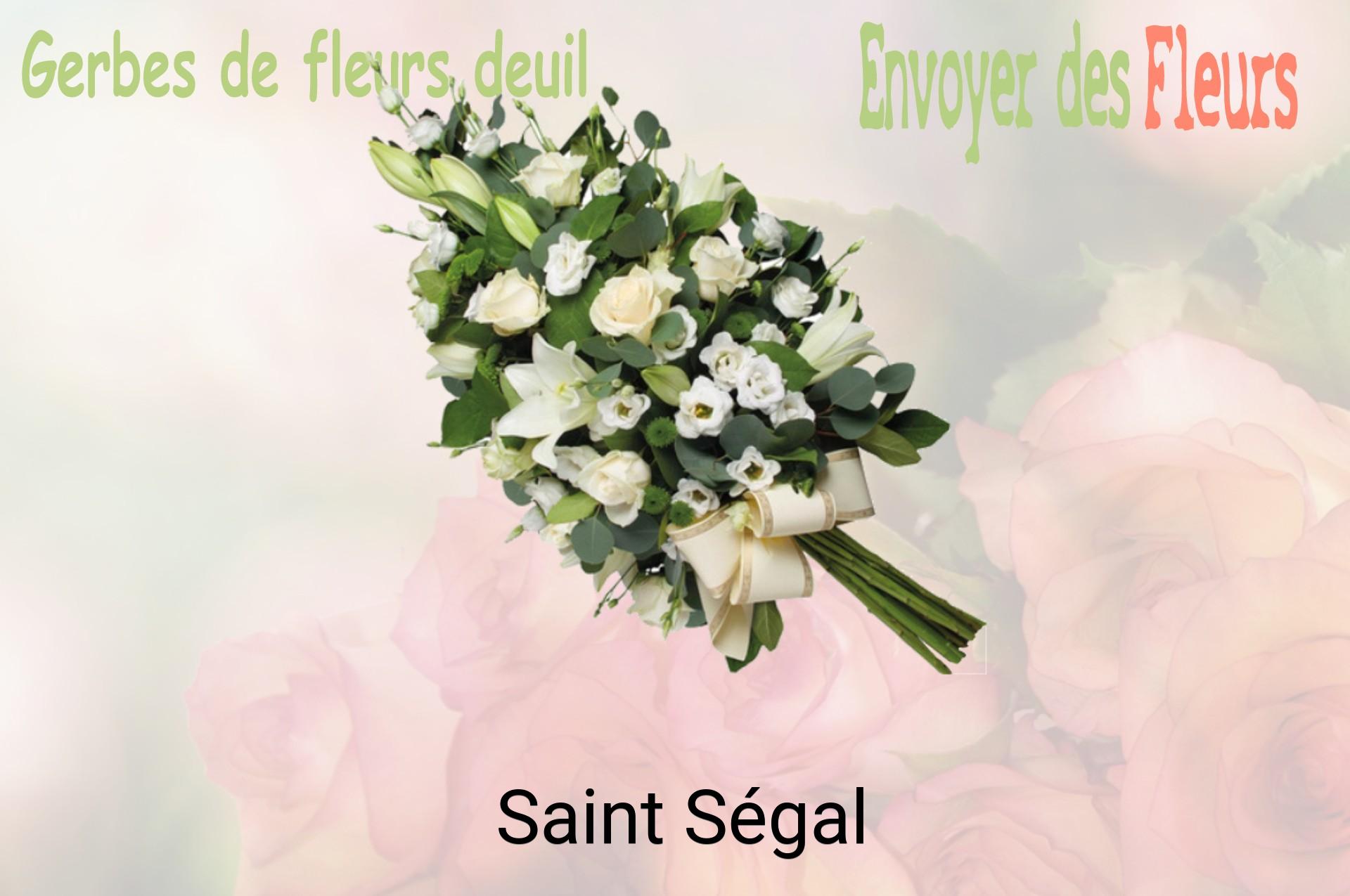 Gerbe de fleurs de deuil livrée à Saint-Ségal